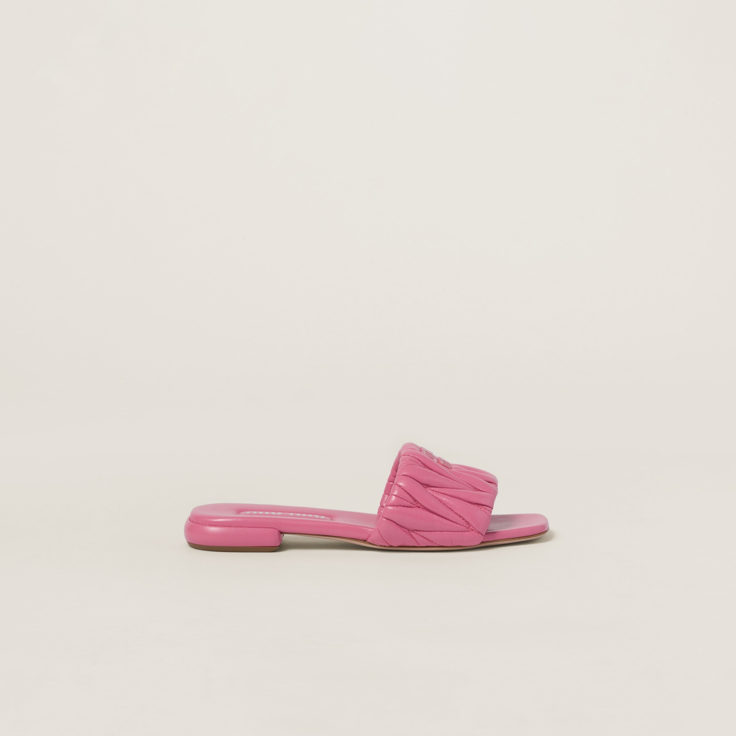 Matelassé nappa leather slides - 2