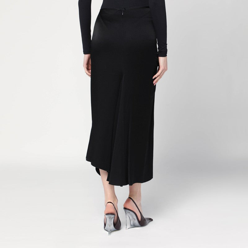 Victoria Beckham Black Midi Skirt With Draping Women - 2