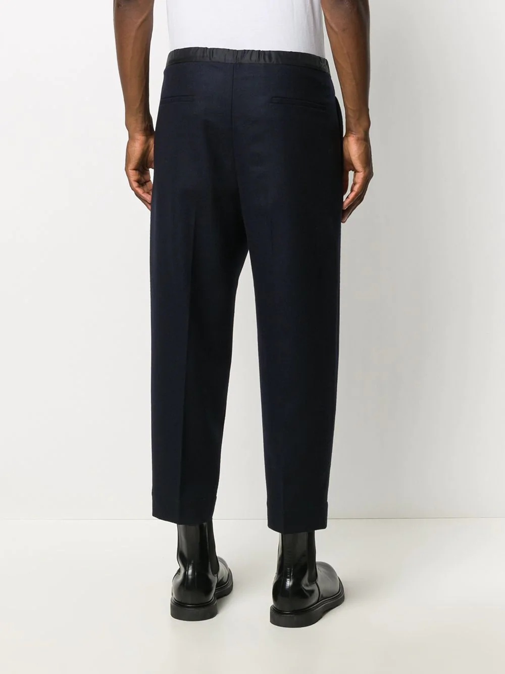 cropped drawstring waist trousers - 4