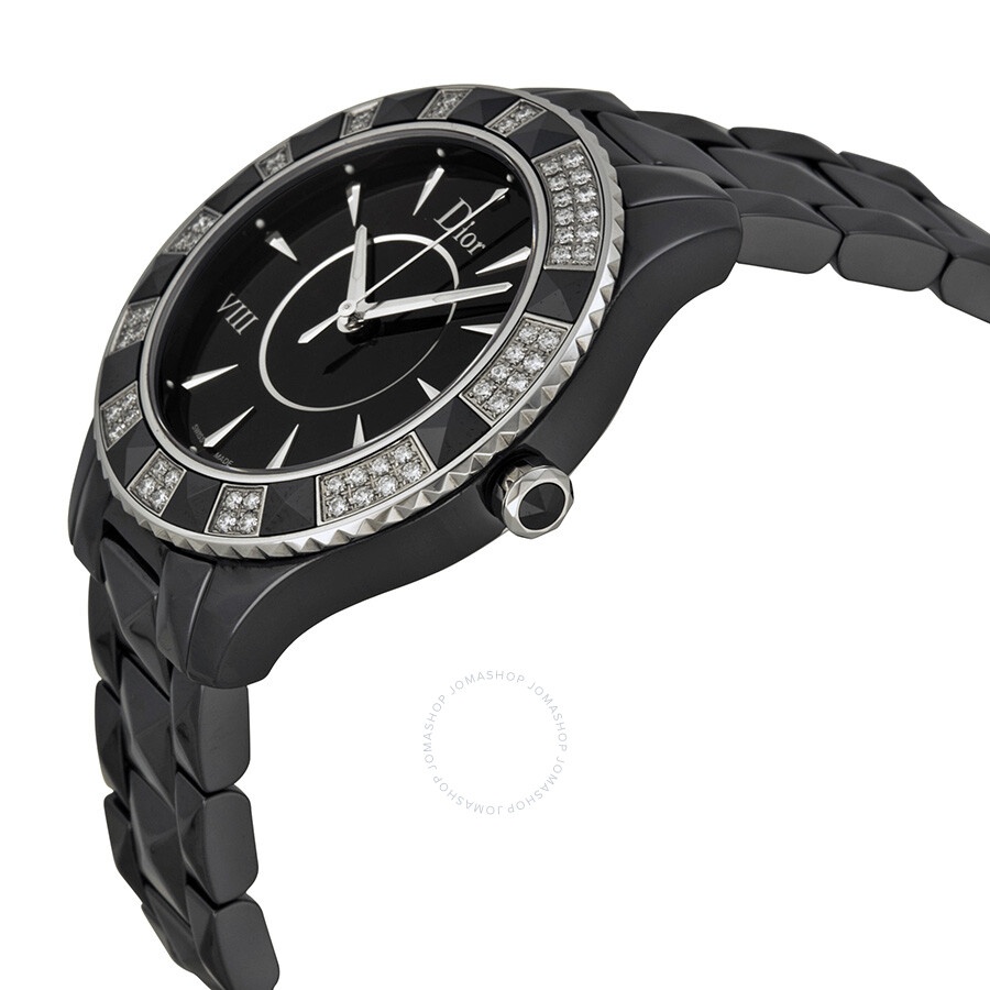 Dior VIII Christal Diamond Black Ceramic Ladies Watch CD1241E0C001 - 2