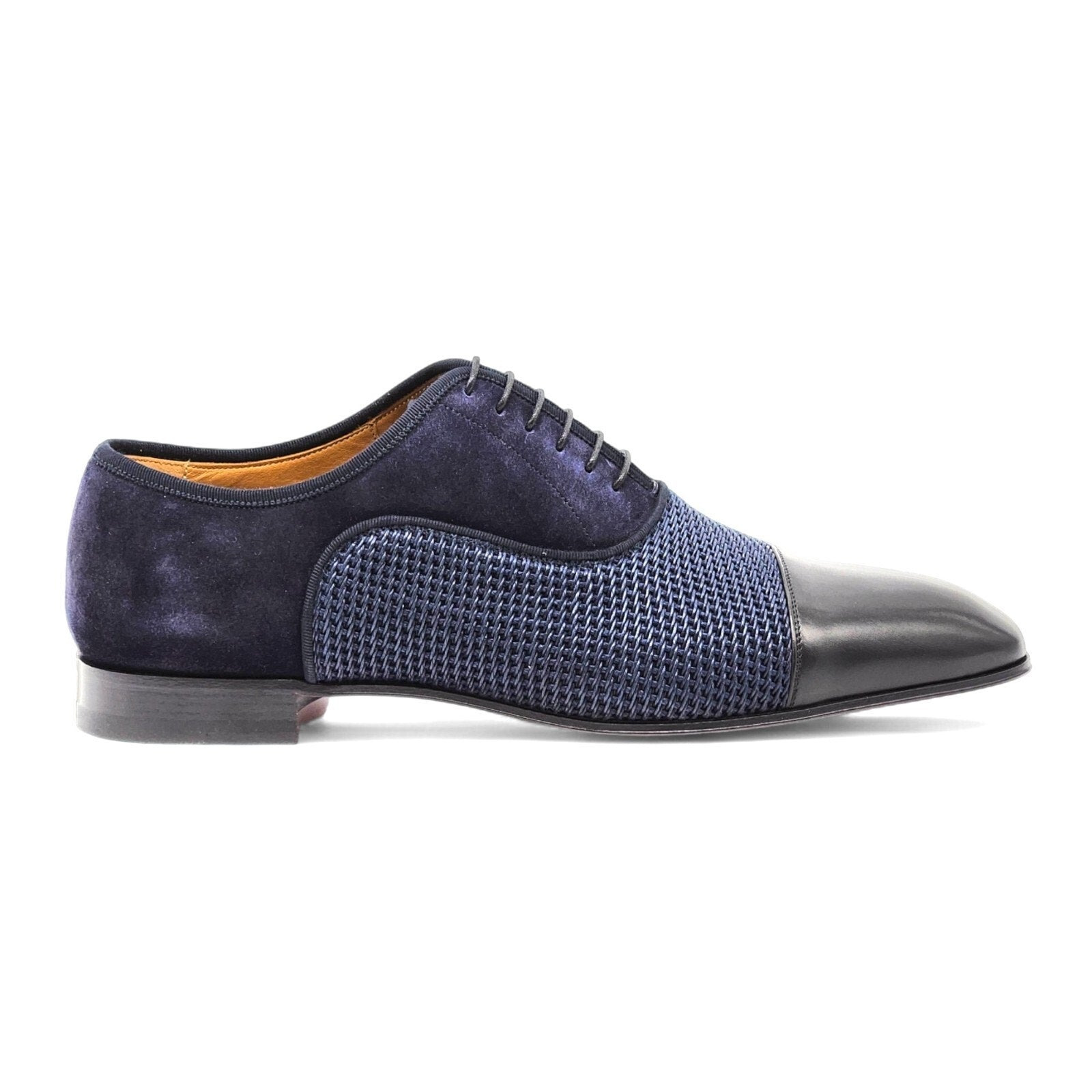 Christian Louboutin Greggo Leather and Suede Oxford Shoes Blue EU 42 US 9 - 3