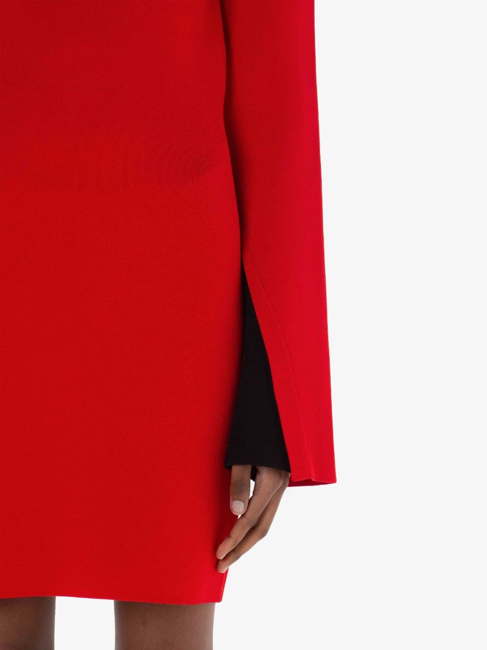 CONTRAST CUFF FITTED DRESS - 5