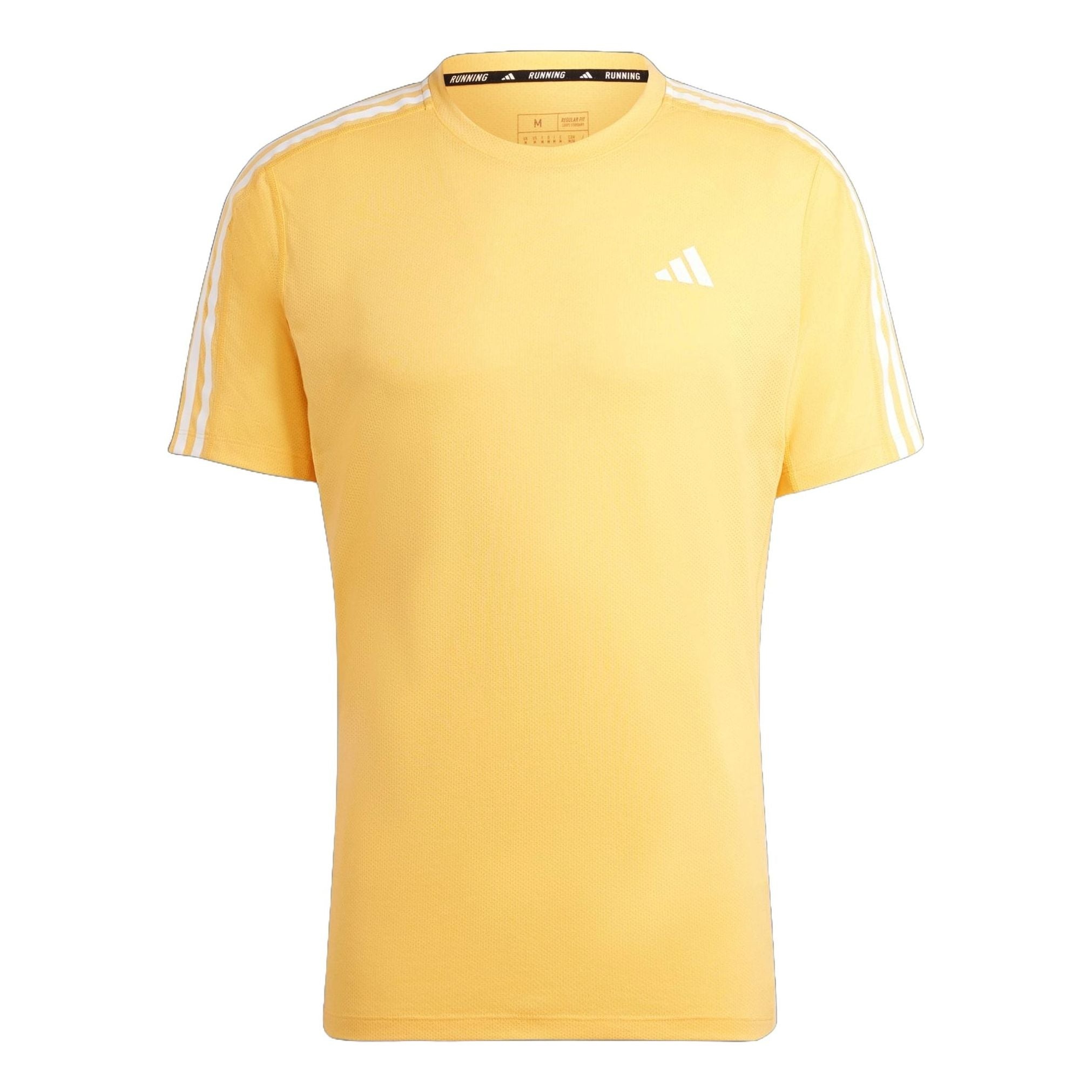 adidas Own the Run 3-Stripes T-shirt Asia Sizing 'Yellow' IK4990 - 1