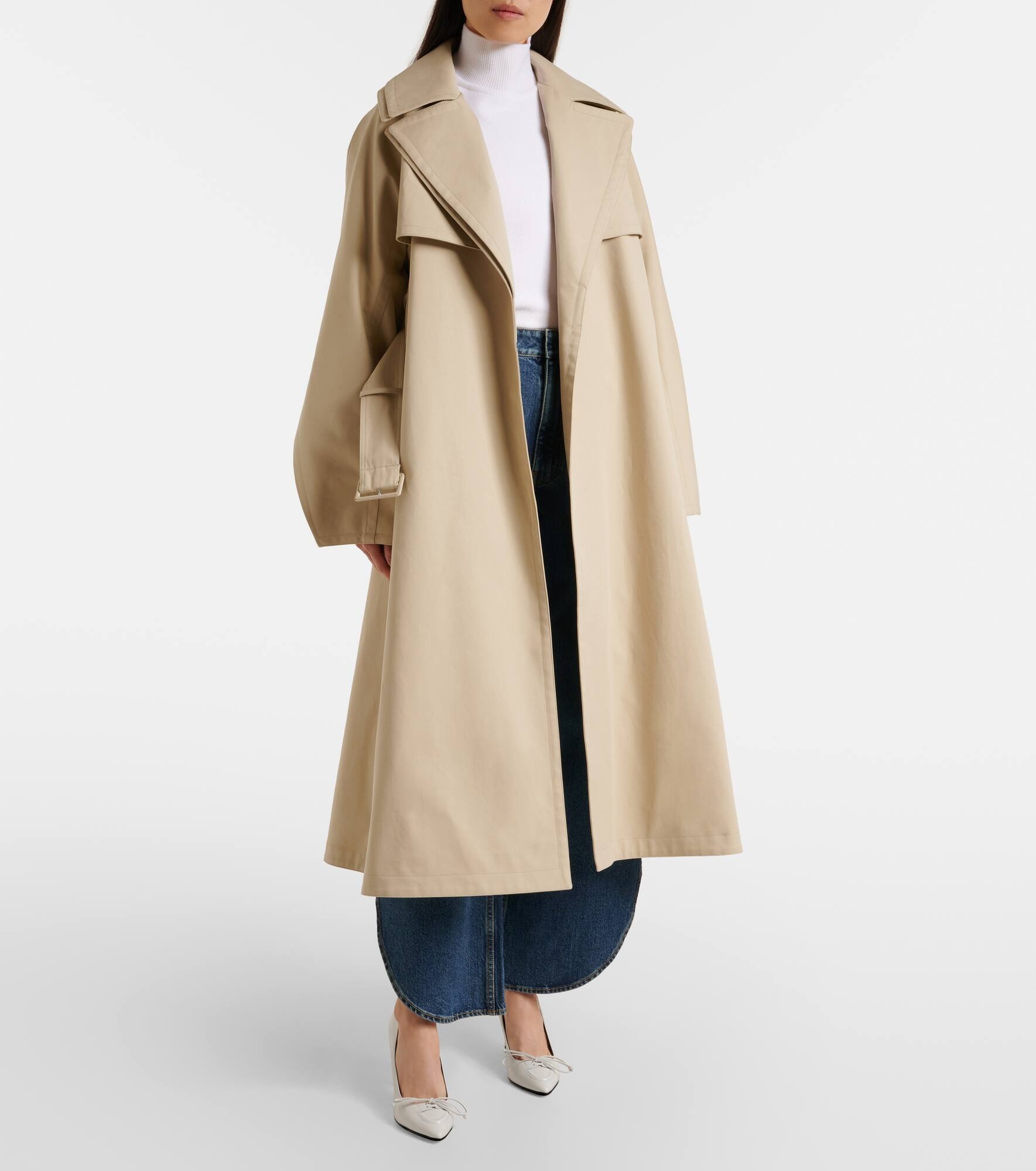 Cotton gabardine trench coat - 8