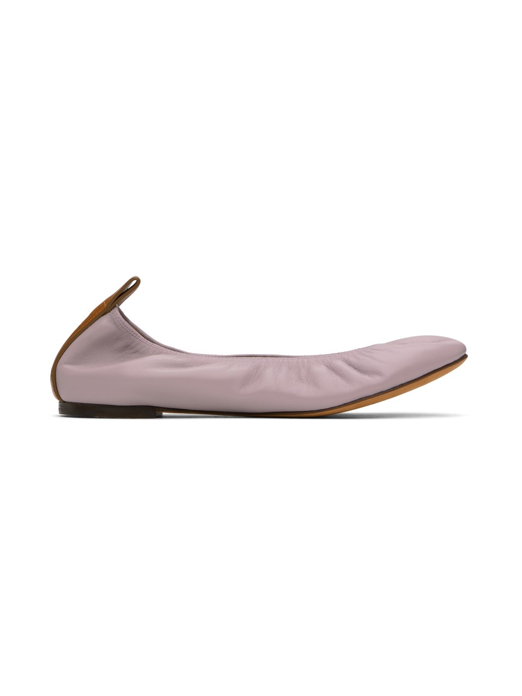 Purple Leather Ballerina Flats - 1