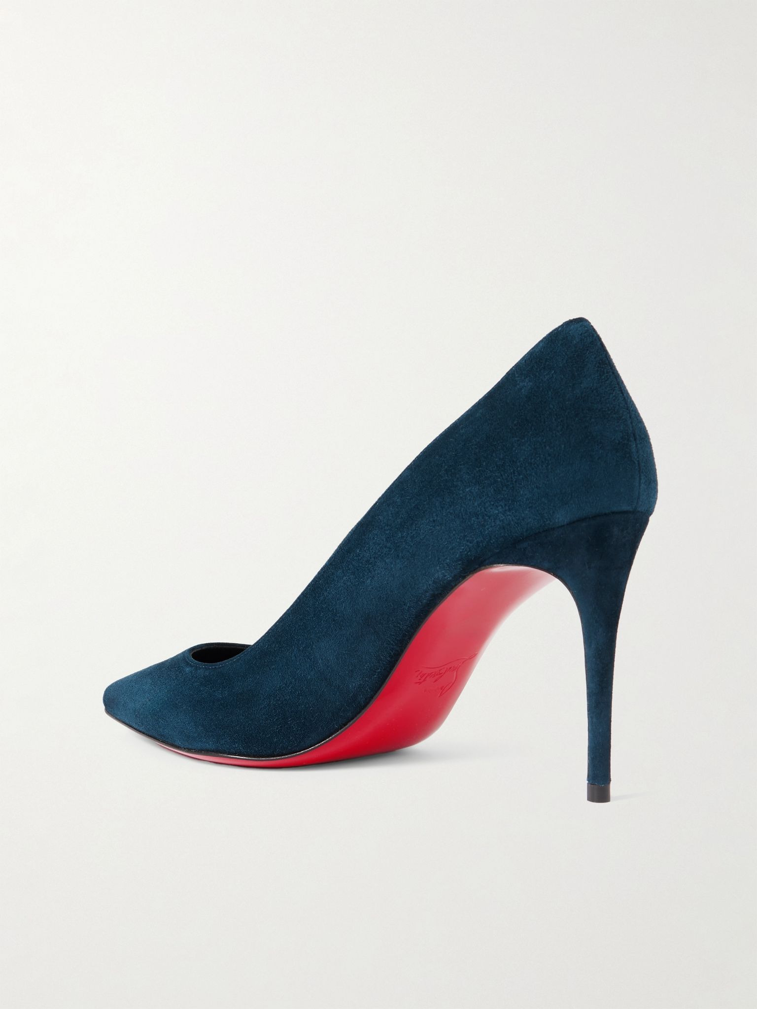 Kate 85 suede point-toe pumps Navy - 3