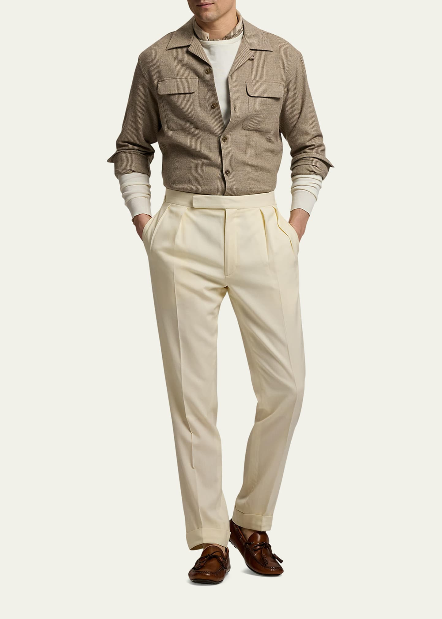 Men's Gregory Wool Double-Pleated Trousers - 2