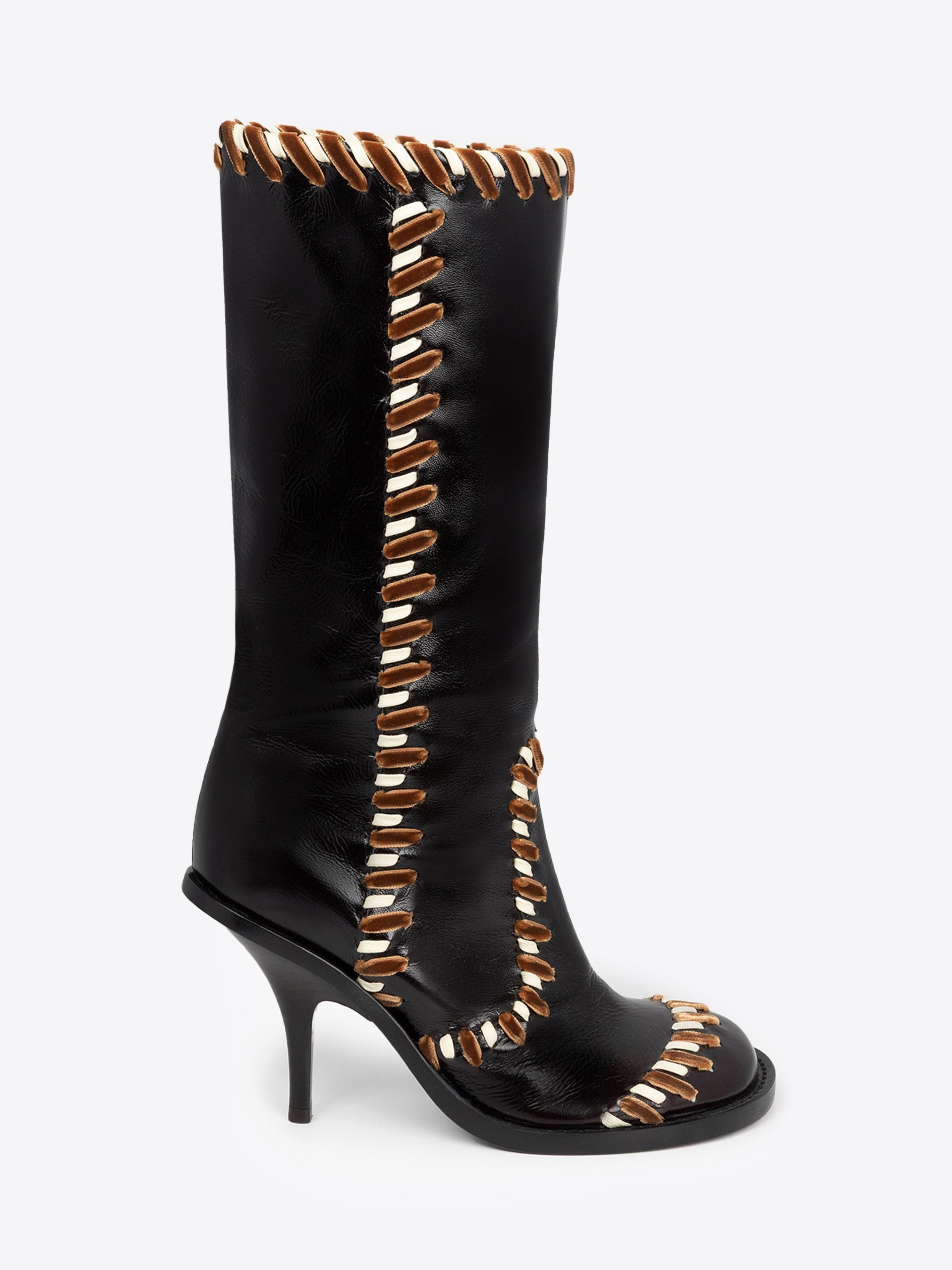 ROUND-TOE LEATHER BOOTS - 2