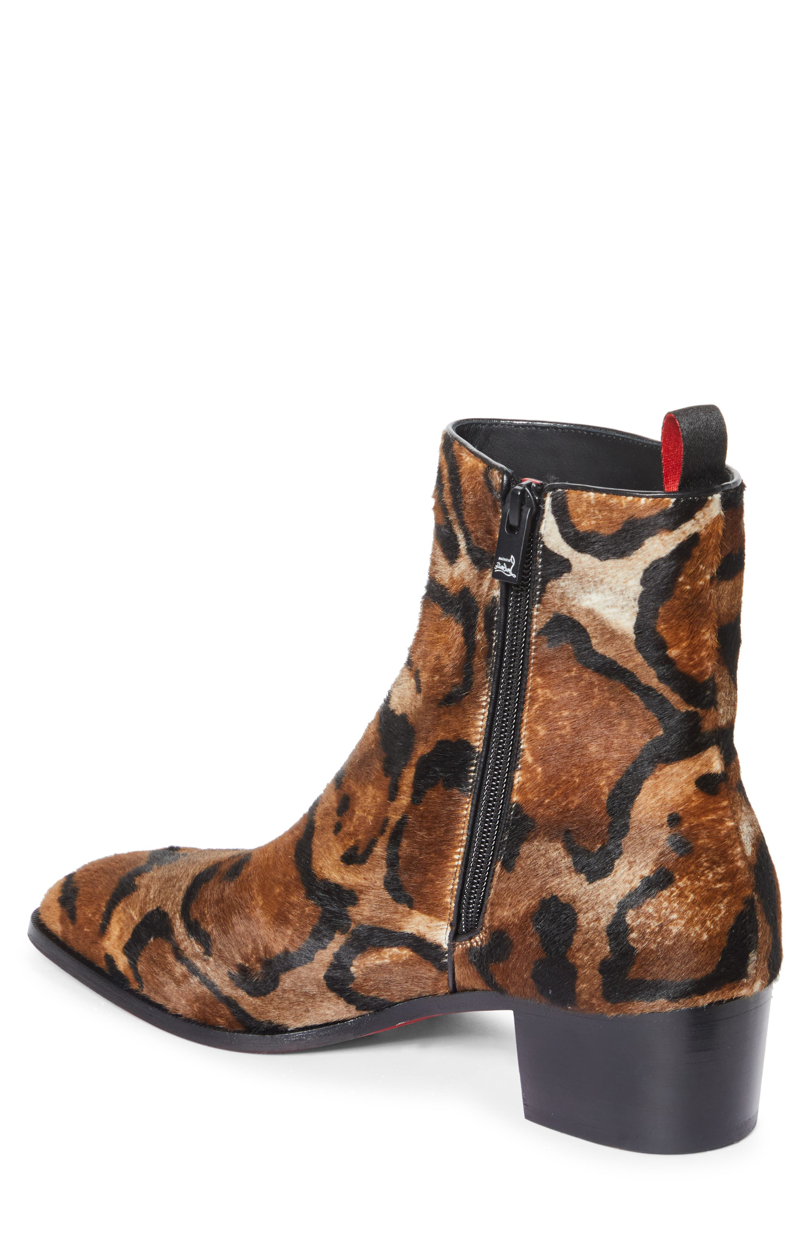 Christian Louboutin Ziggissimo Genuine Calf Hair Ankle Boot in Brown Print Calf Hair at Nordstrom - 2
