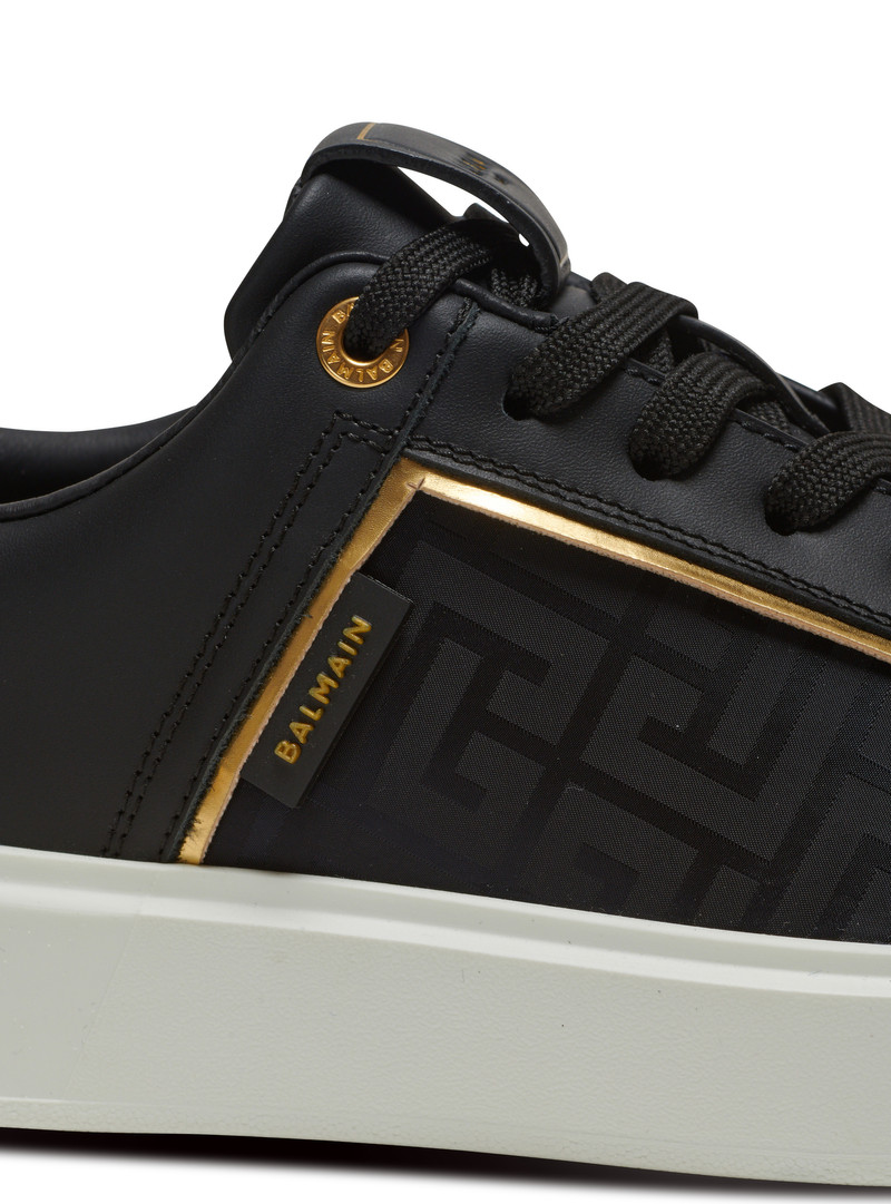 B-Court monogrammed nylon and leather trainers 7