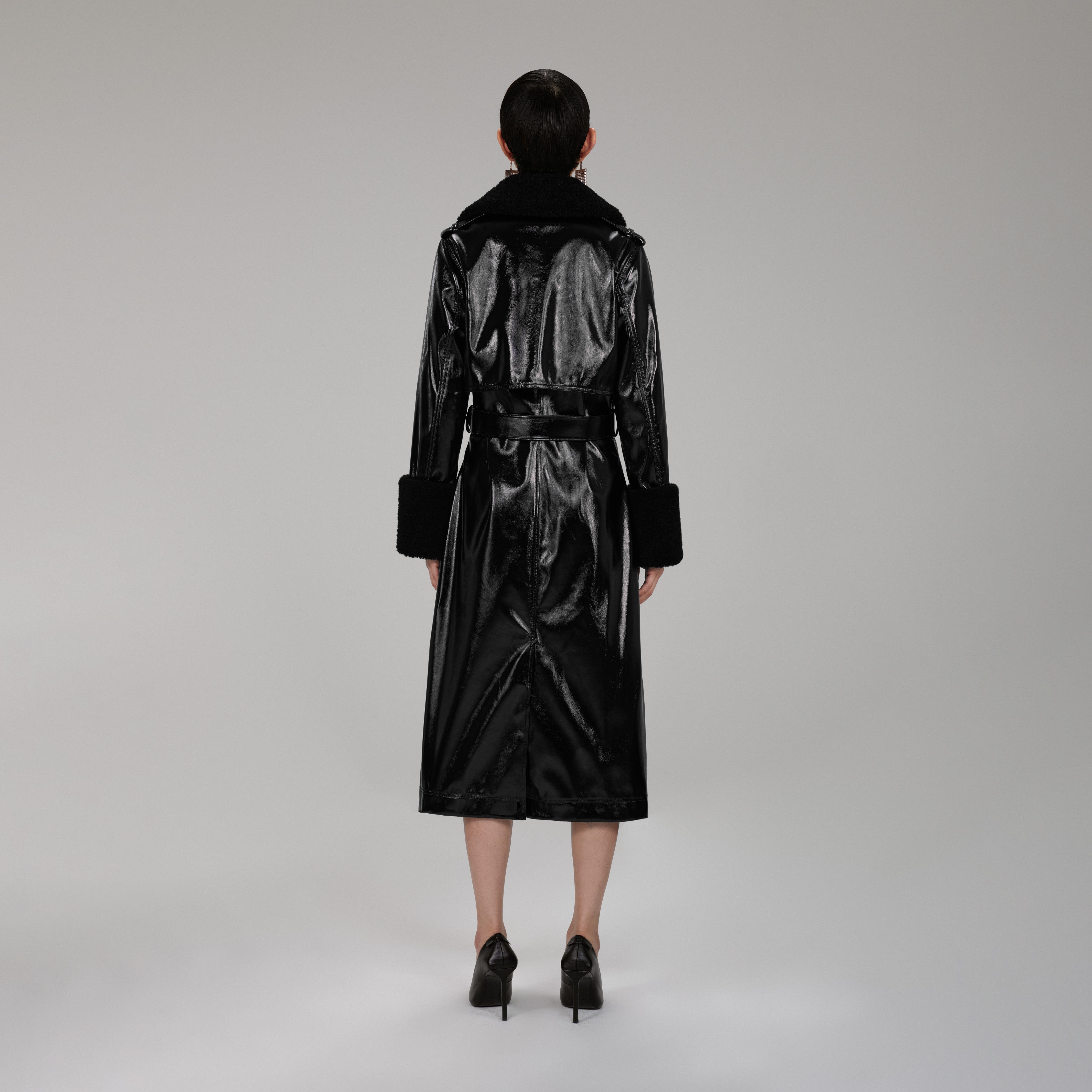 Black Patent Coat - 3