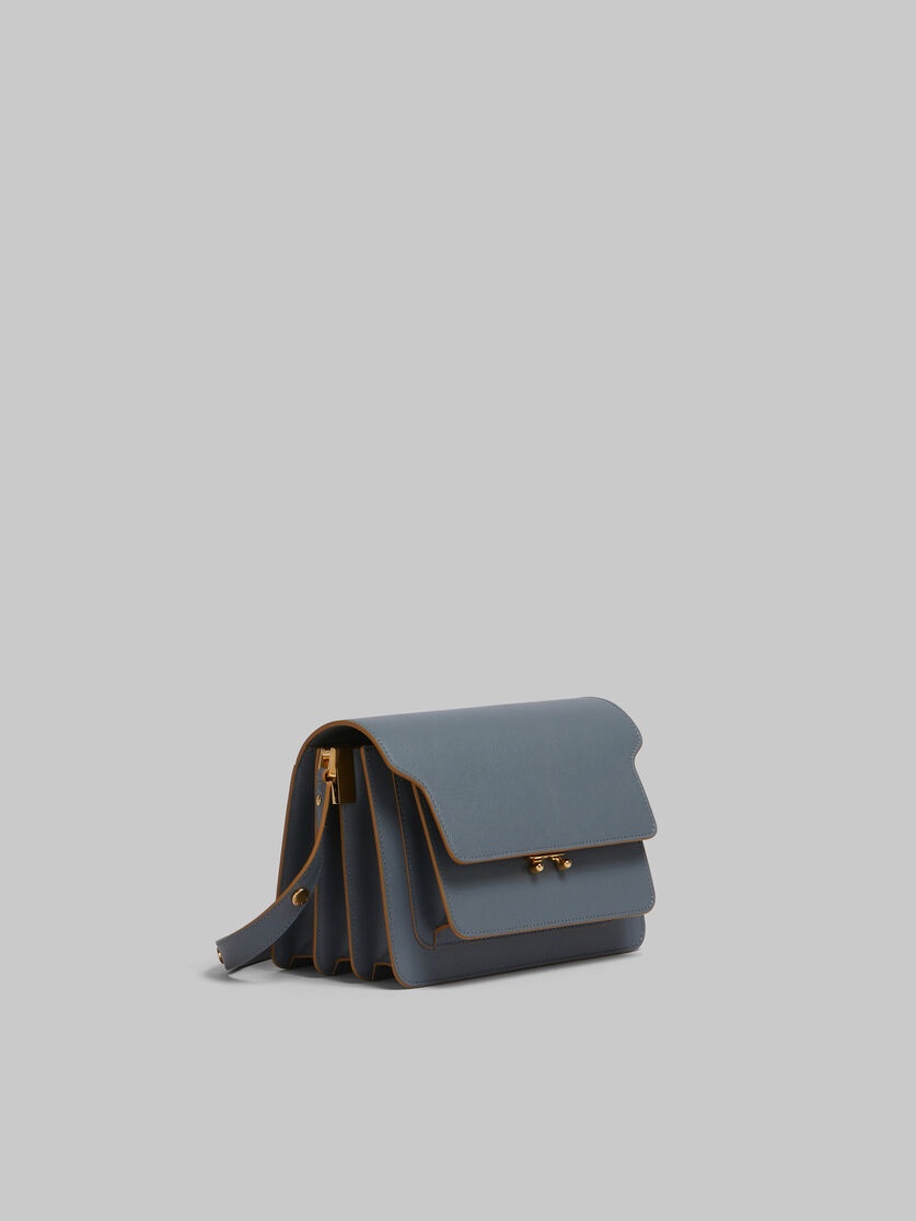 GREY SAFFIANO LEATHER MEDIUM TRUNK BAG - 5