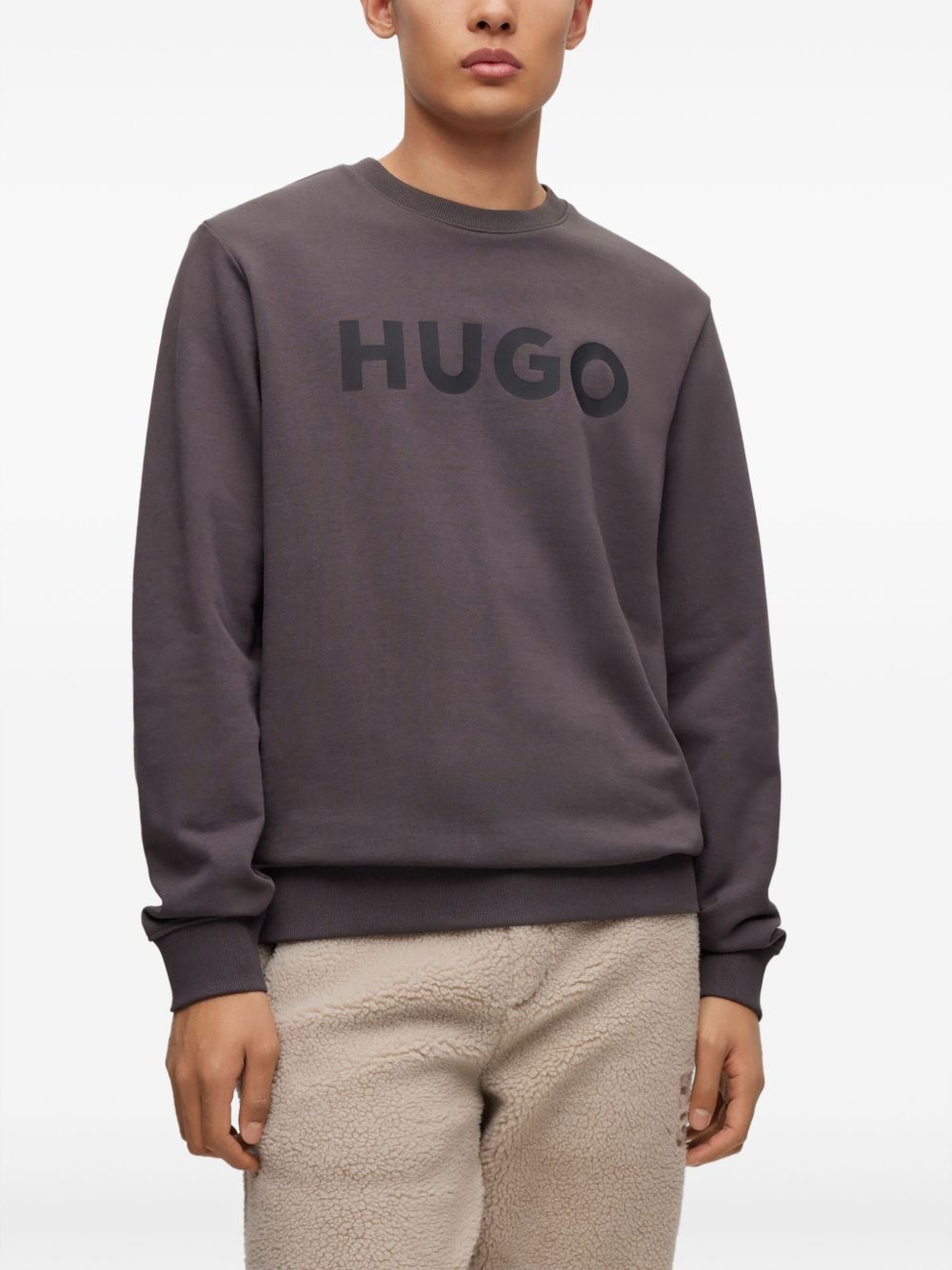 logo-print cotton sweatshirt - 3