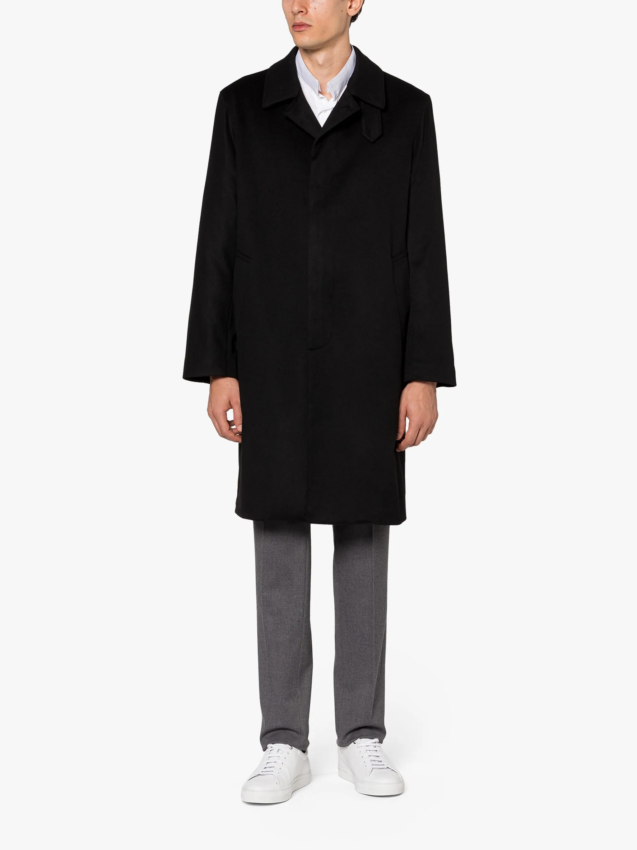DUNKELD BLACK RAIN SYSTEM CASHMERE 3/4 COAT - 2