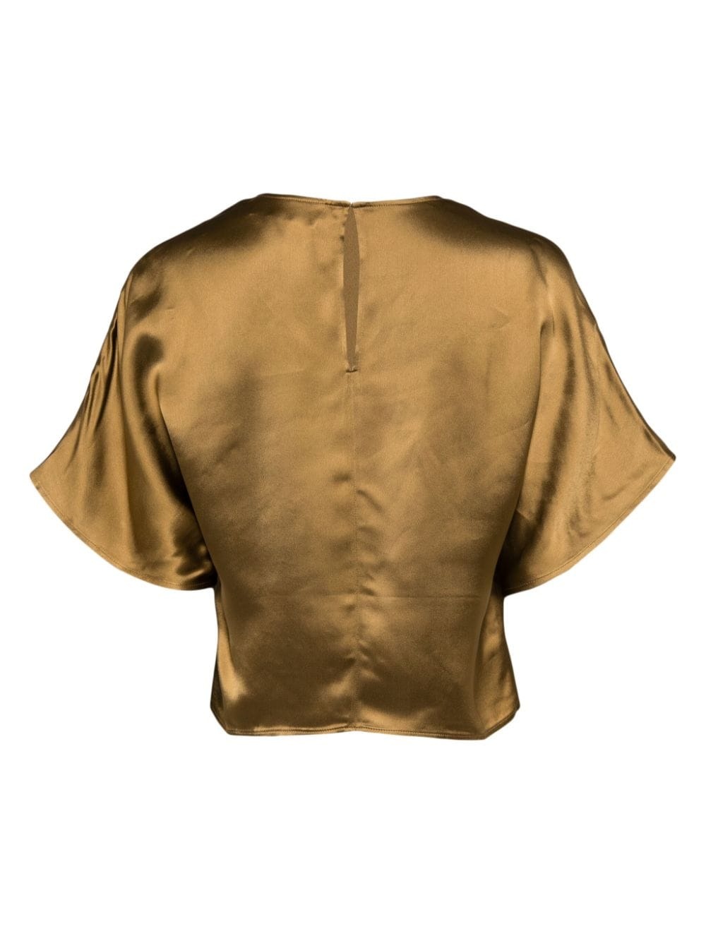 cropped satin T-shirt - 2