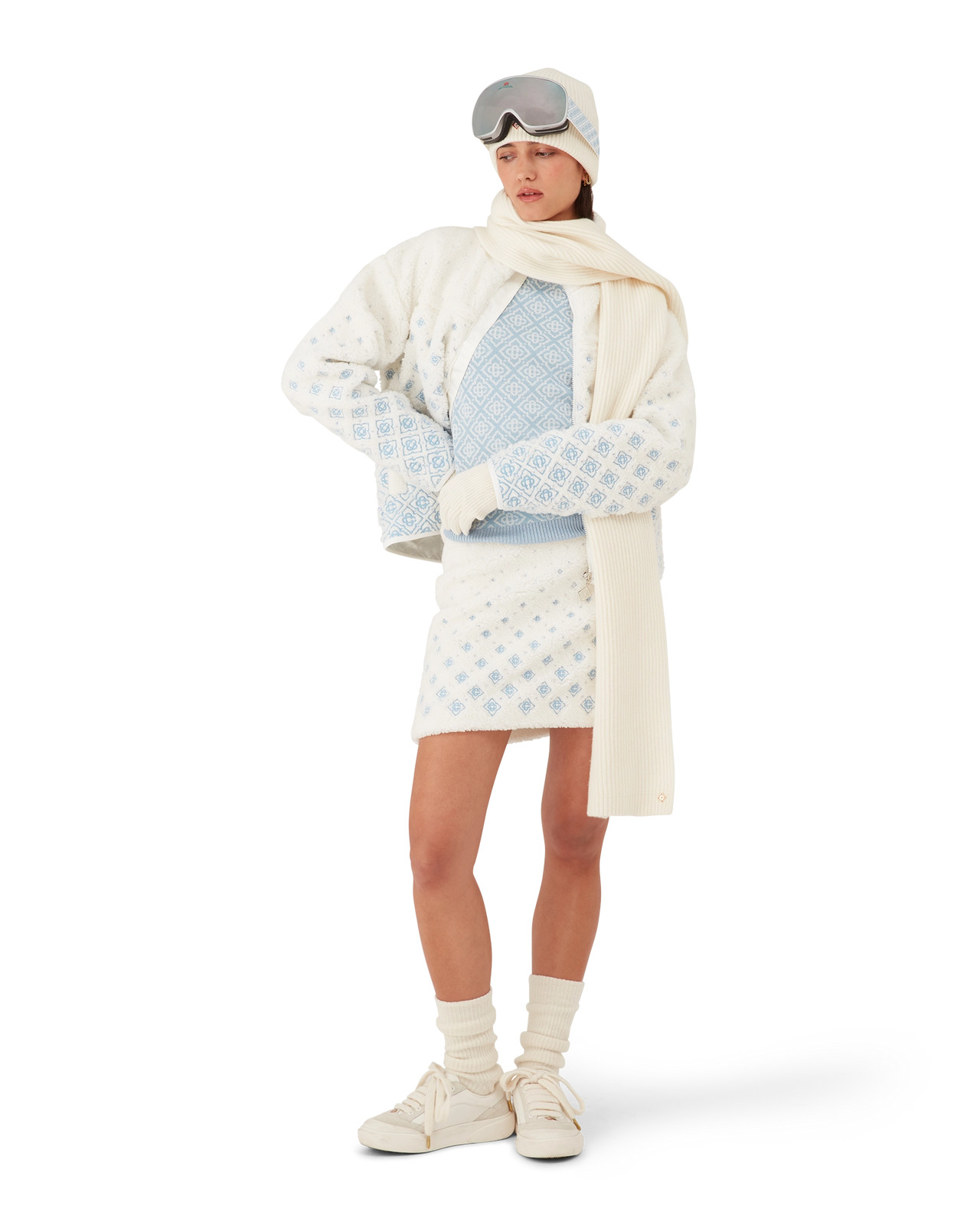 Embroidered Gradient Monogram Cropped Fleece Jacket | Casablanca Paris - 2