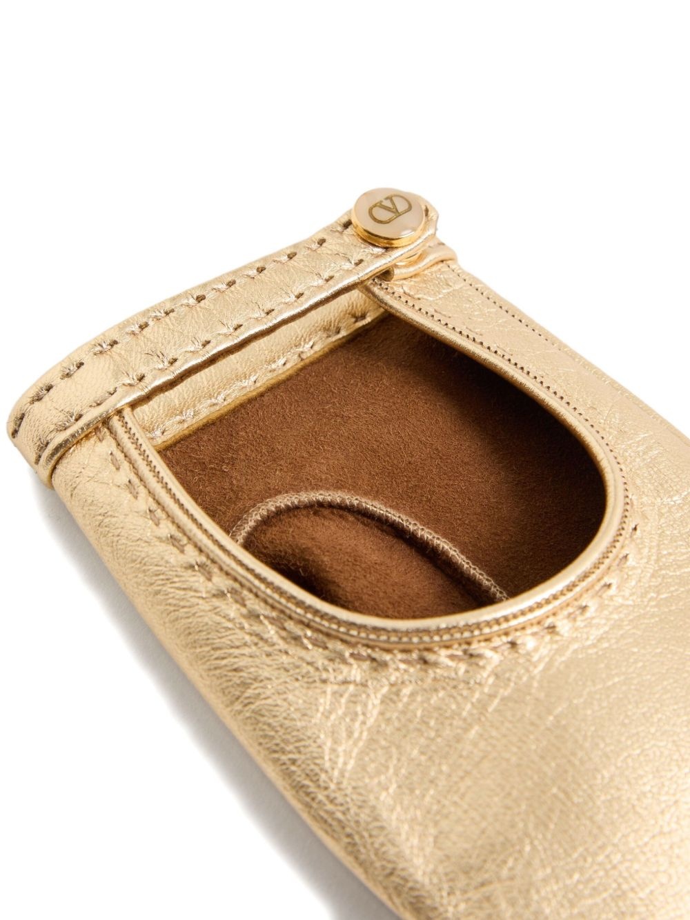 open-fingered metallic leather gloves - 3