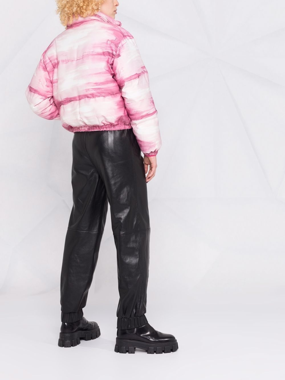 brushstroke-print puffer jacket - 4