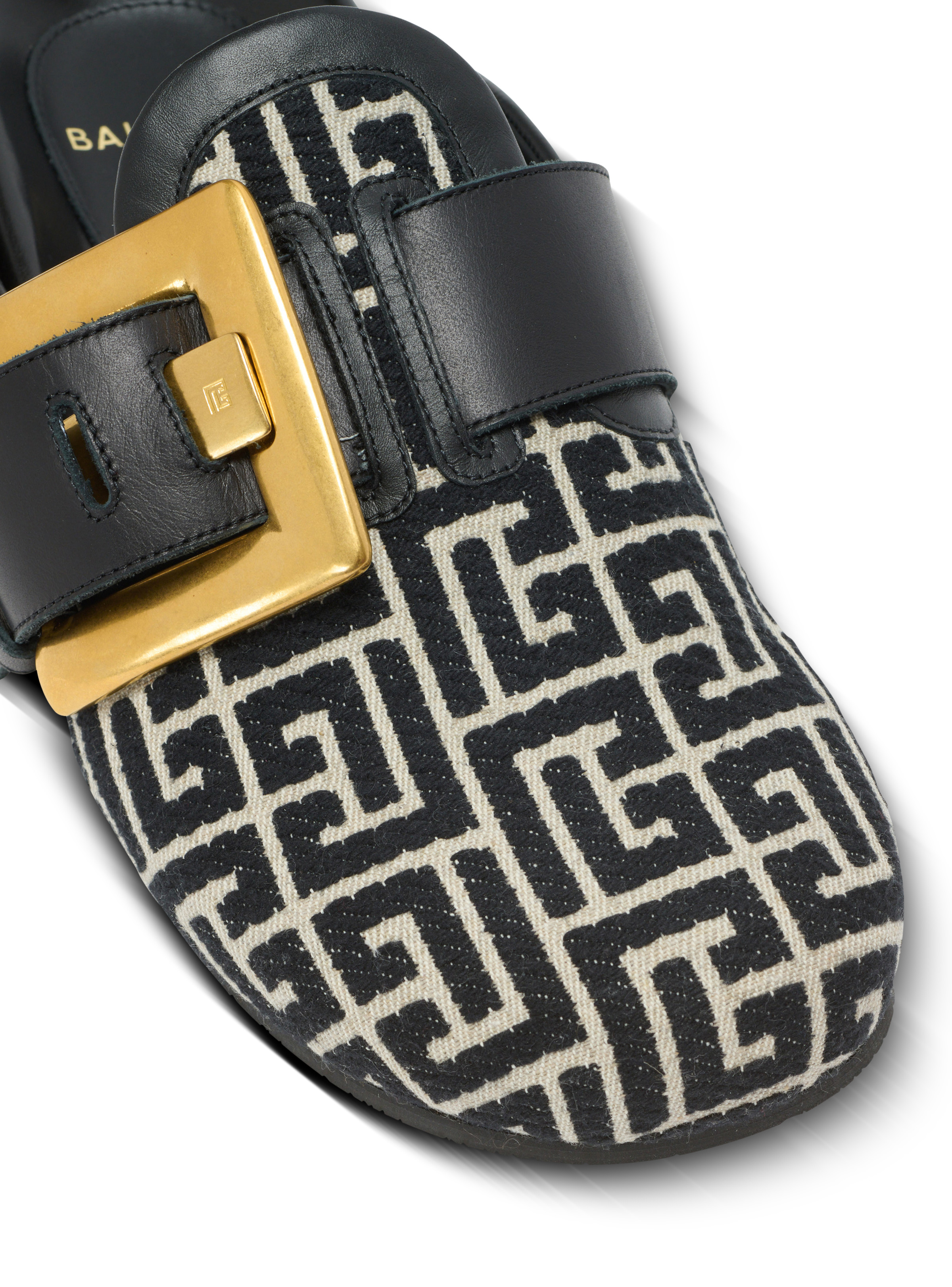 Anthem mules in jacquard canvas with PB monogram - 8
