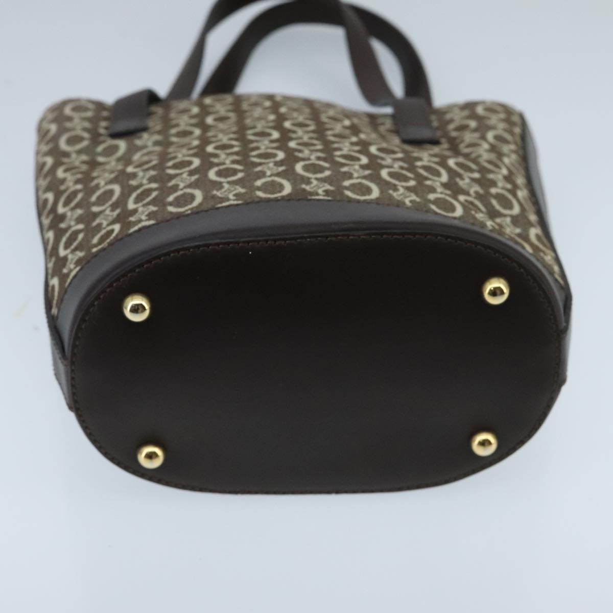CELINE C Macadam Canvas Hand Bag Brown Gold - 5