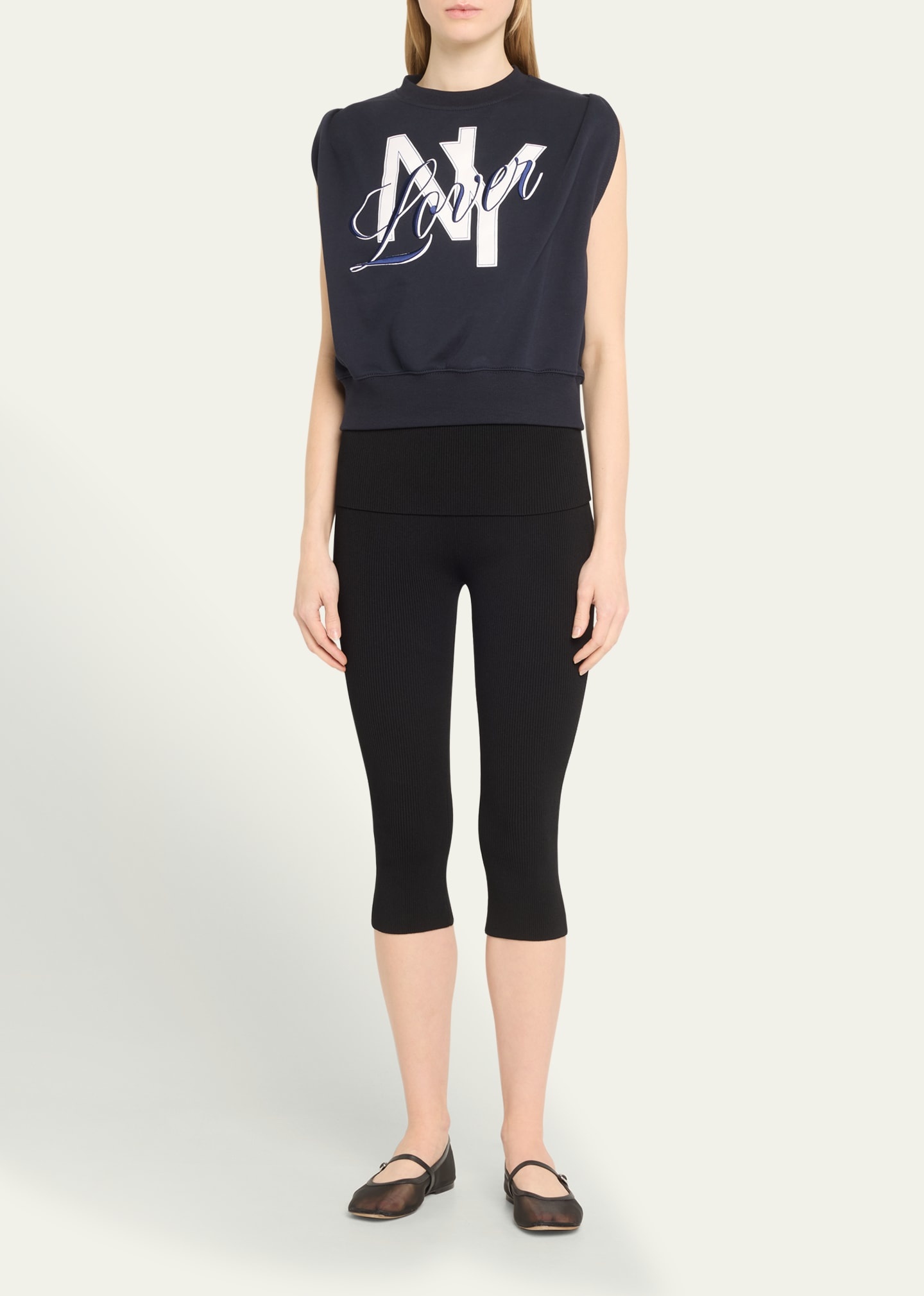 Compact Ribbed Pull-On Capris - 2