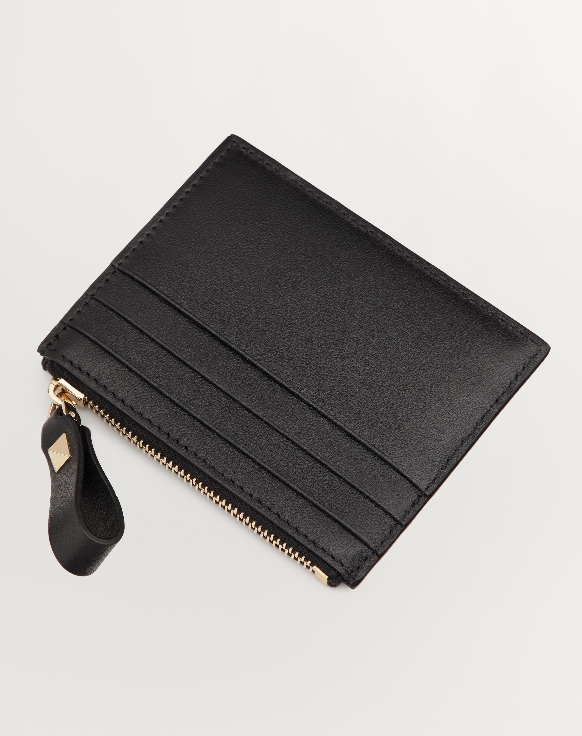 ROCKSTUD CALFSKIN CARDHOLDER WITH ZIPPER - 3