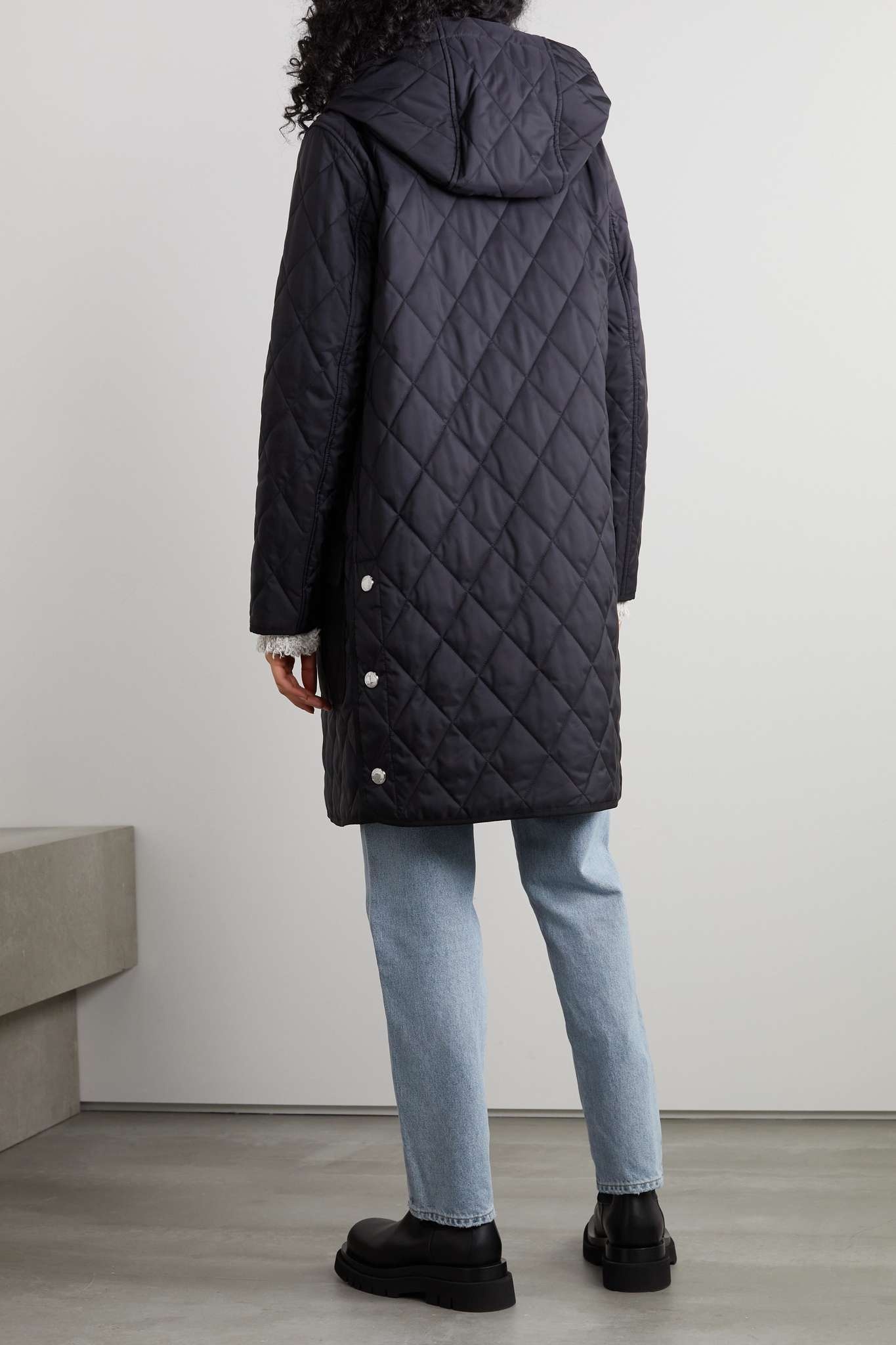 Hooded quilted padded shell coat - 3