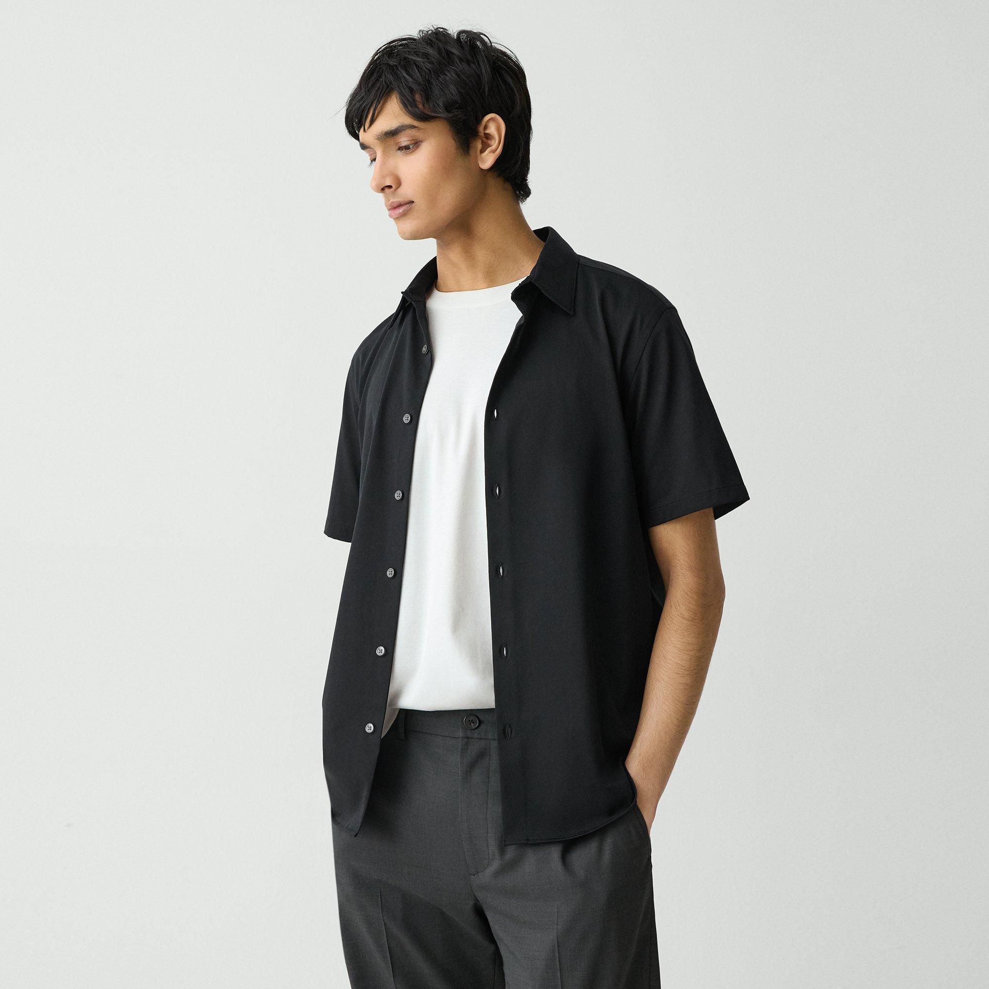 Irving Short-Sleeve Shirt in Structure Knit - 3