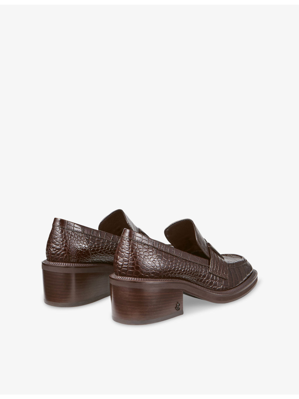 Tylor 60 Embossed Heeled Leather Loafers - 4