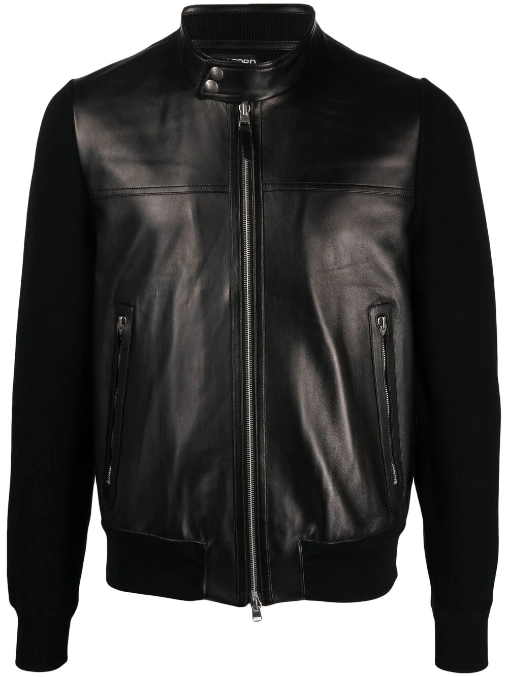 panelled biker jacket - 1