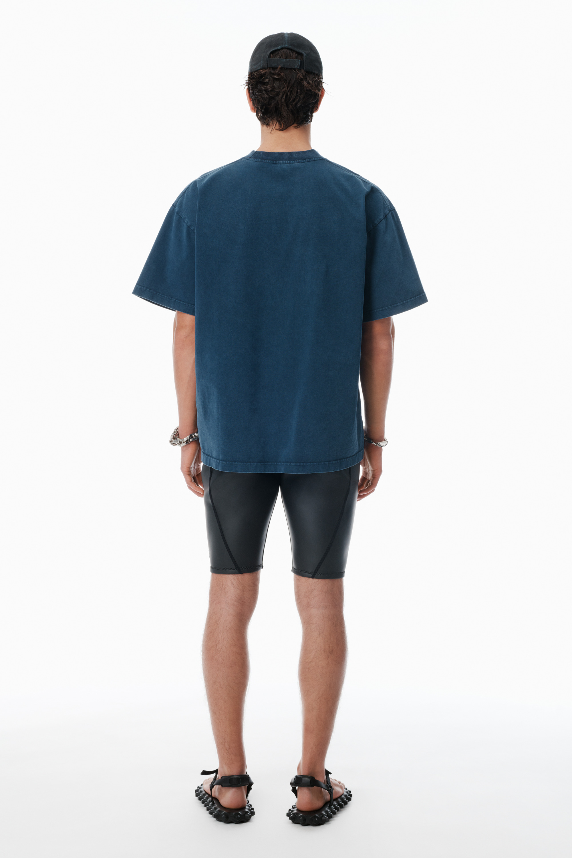Navy Cotton Oversized Logo Tee - 4