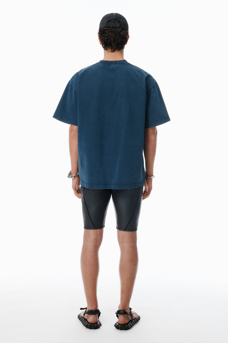Navy Cotton Oversized Logo Tee 4