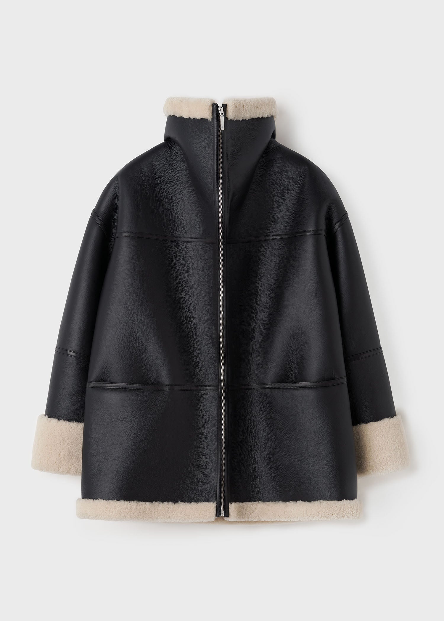 Signature shearling jacket black/off-white - 6