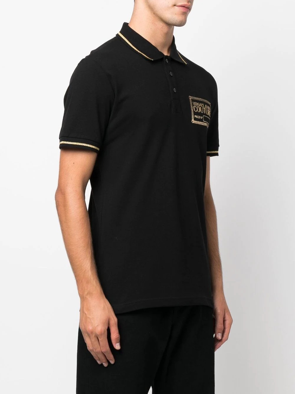 logo-patch polo shirt - 3