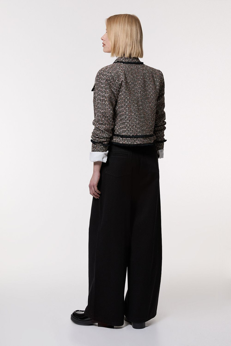 Denim Waistband Detail Wide Leg Trousers 5