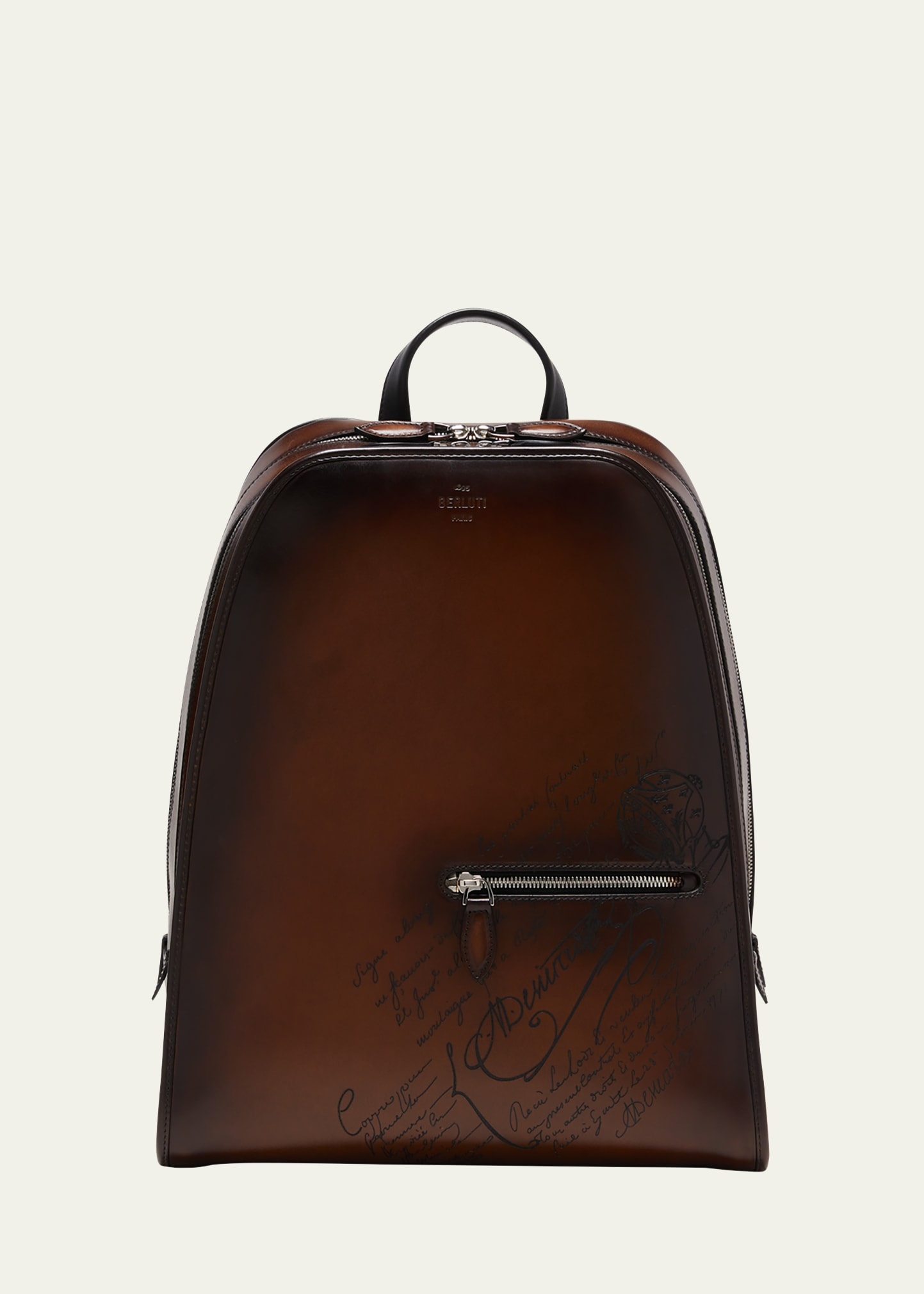 Men's Working Day Scritto Leather Backpack - 1