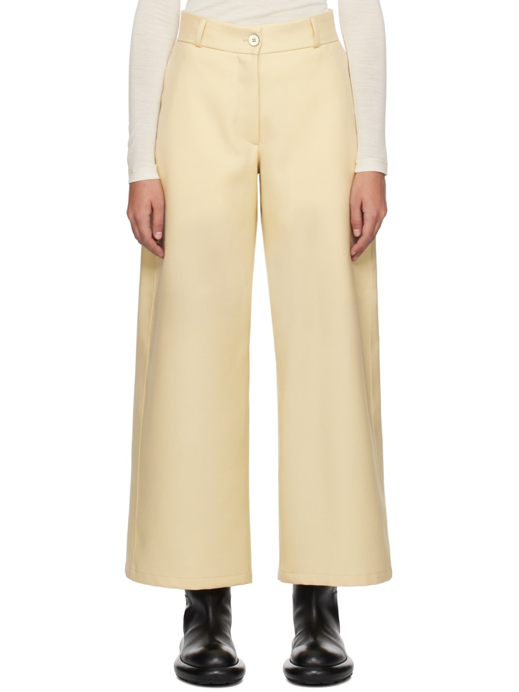 Yellow Relaxed-Fit Trousers - 1