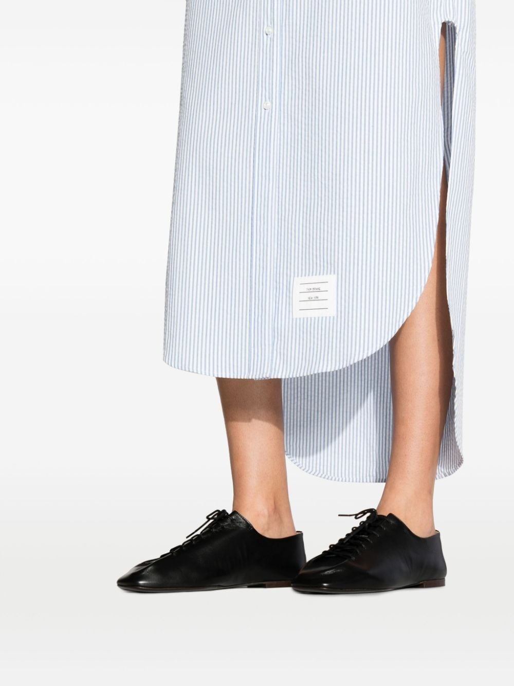 striped cotton shirt dress - 5