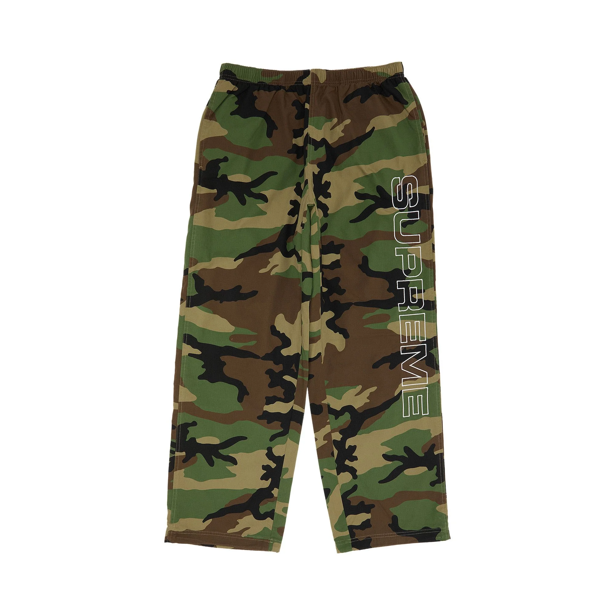 Supreme Spellout Embroidered Ripstop Track Pant 'Woodland Camo' - 1