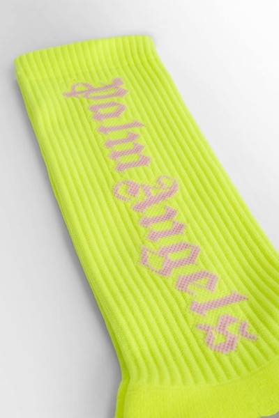 Palm Angels Palm angels women's fluo yellow logo socks outlook