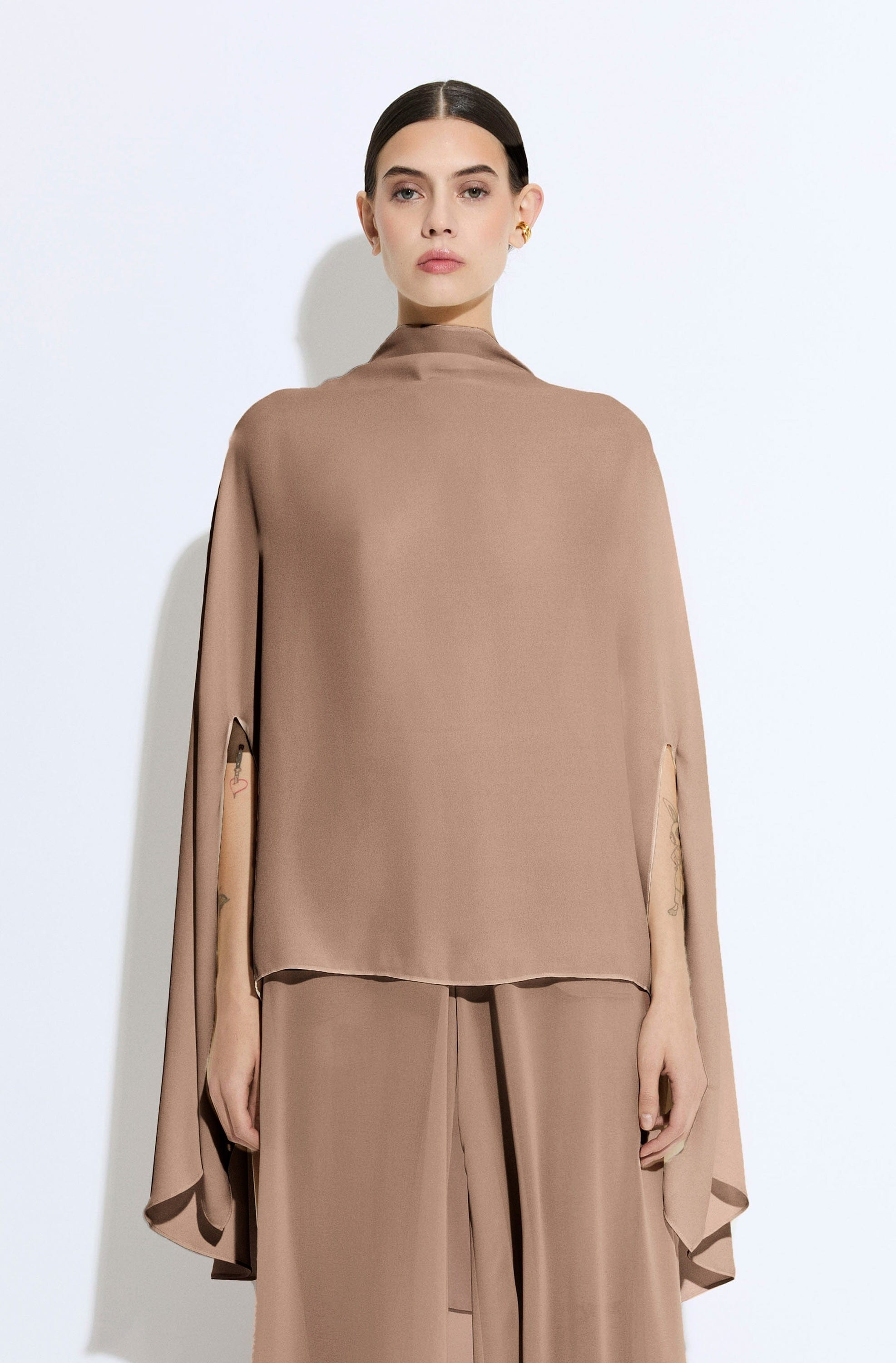 Lightweight Georgette Oversized Cape Tee - 2