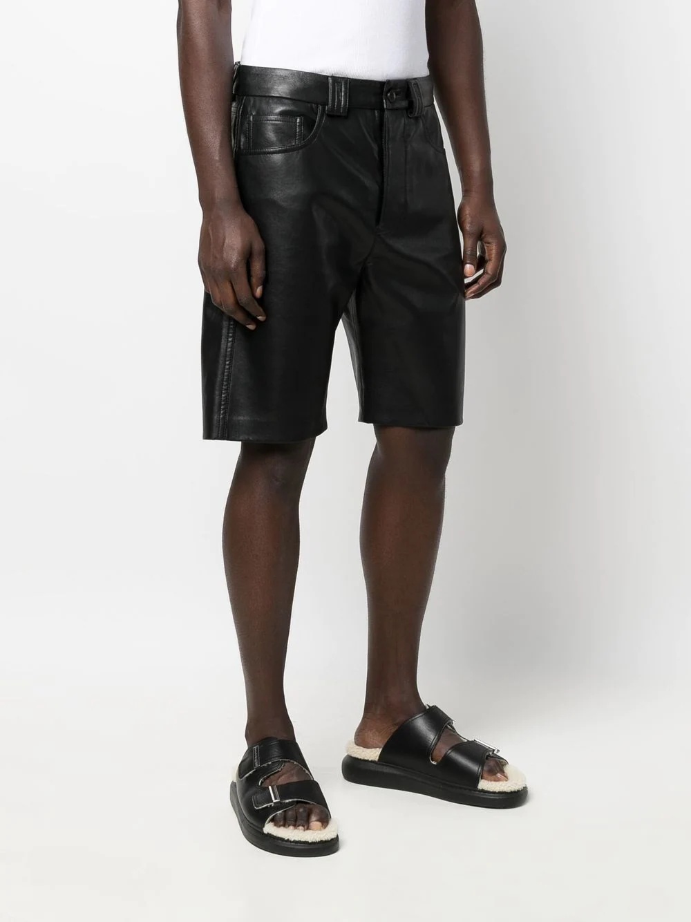 5-pocket leather shorts - 3