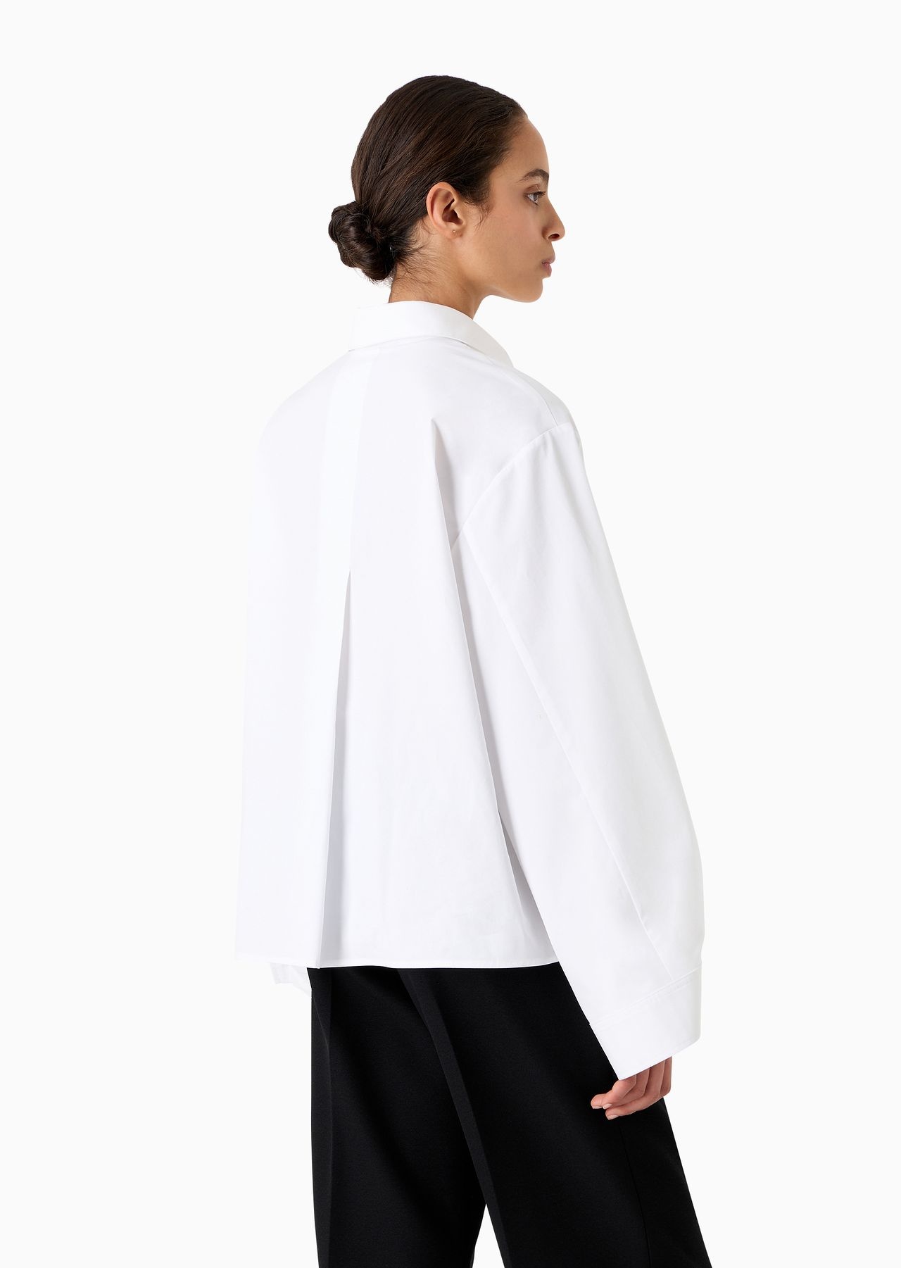 Oversized shirt in sanded cotton with kimono sleeves - 3