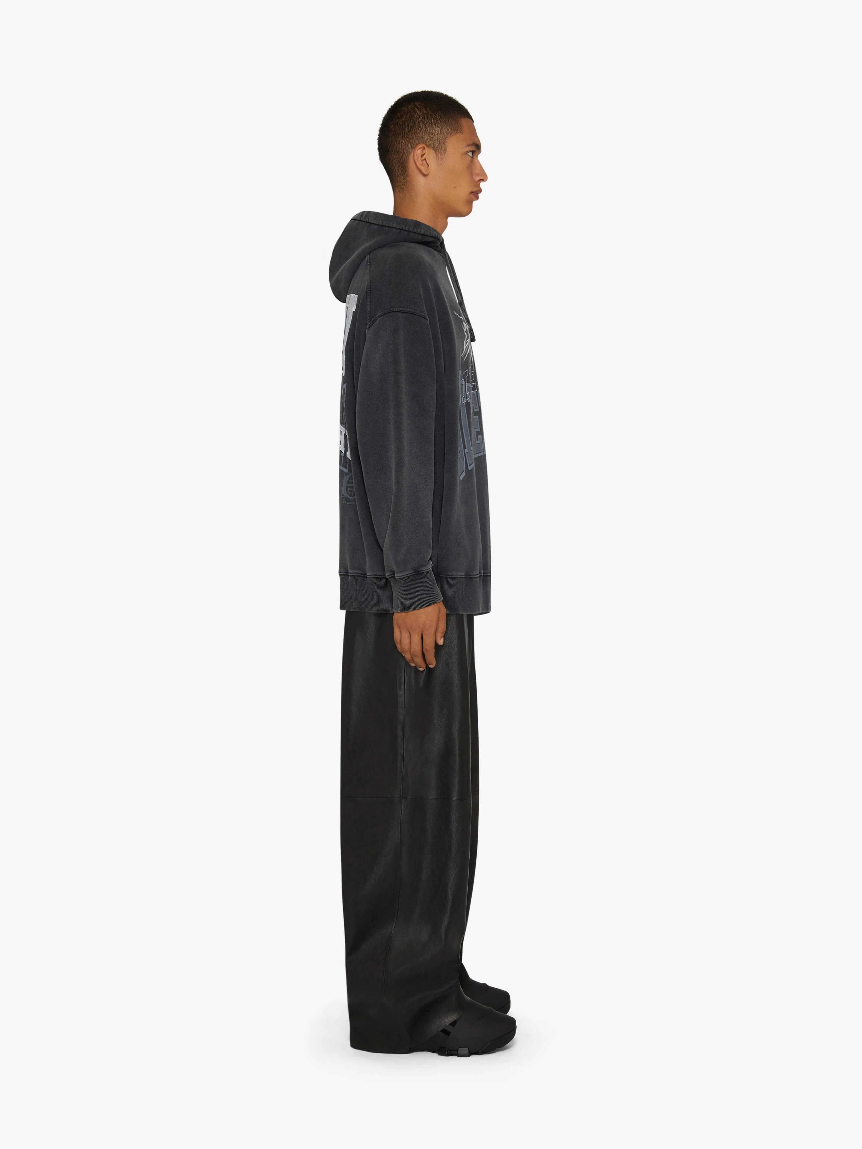 SLIM FIT HOODIE IN EMBROIDERED FELPA - 3