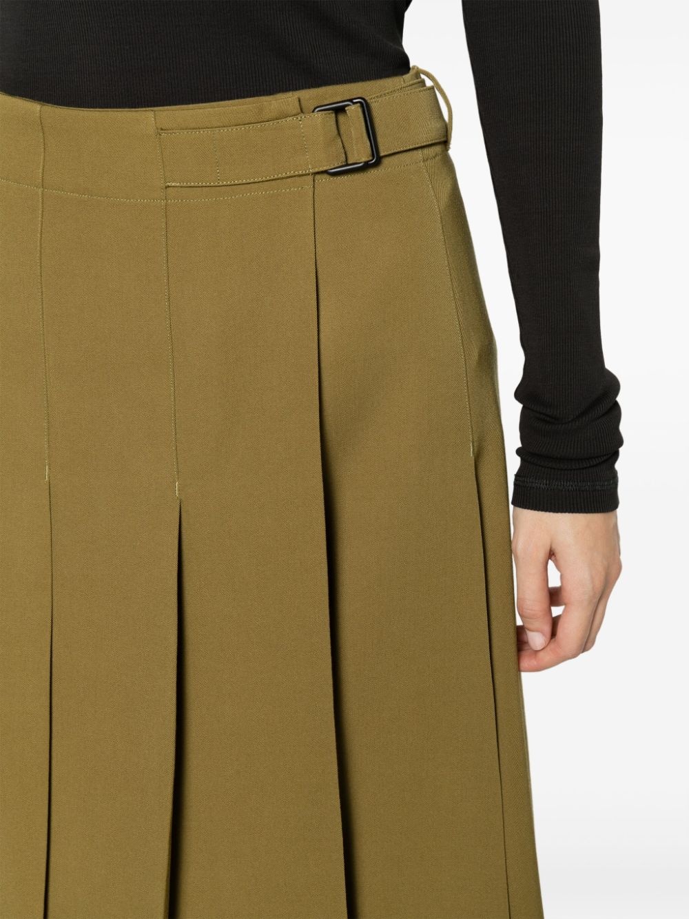 pleated wool wrap skirt - 5