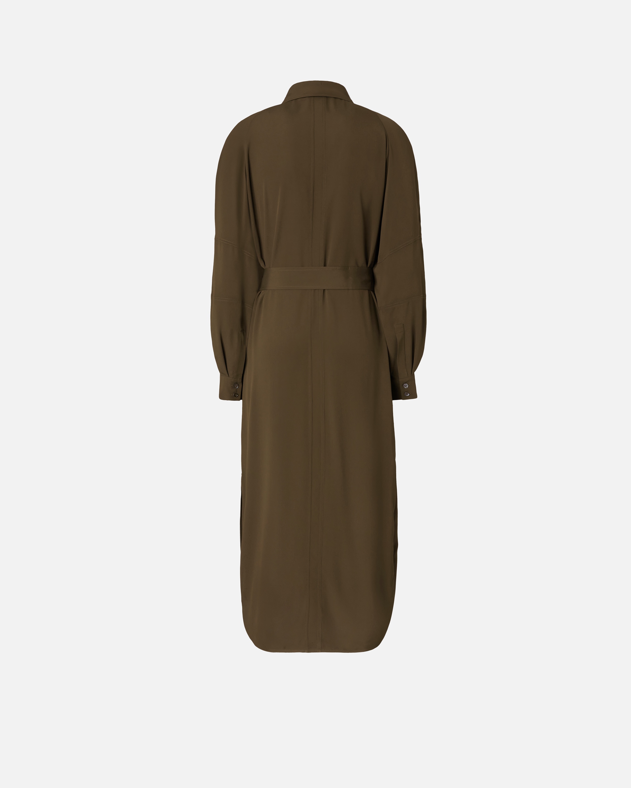 SILK-BLEND MIDI SHIRT DRESS - 6
