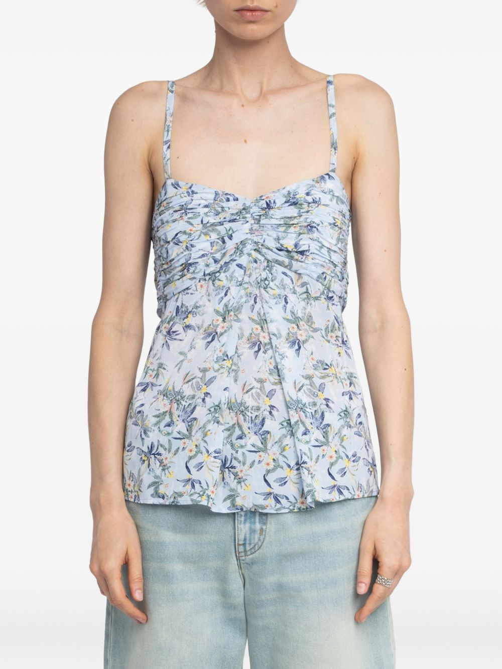 Cippie floral-print smocked top - 4