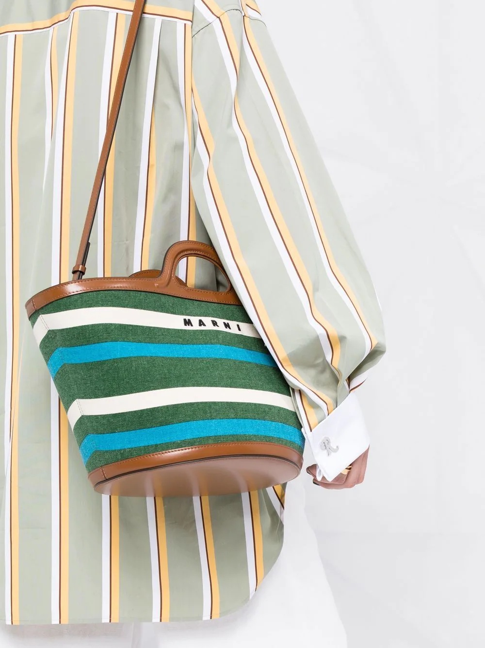 medium striped tote bag - 3