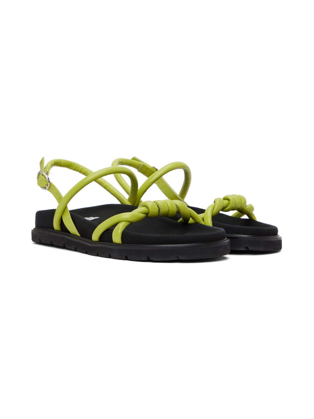 Green Knotted Sandals - 4