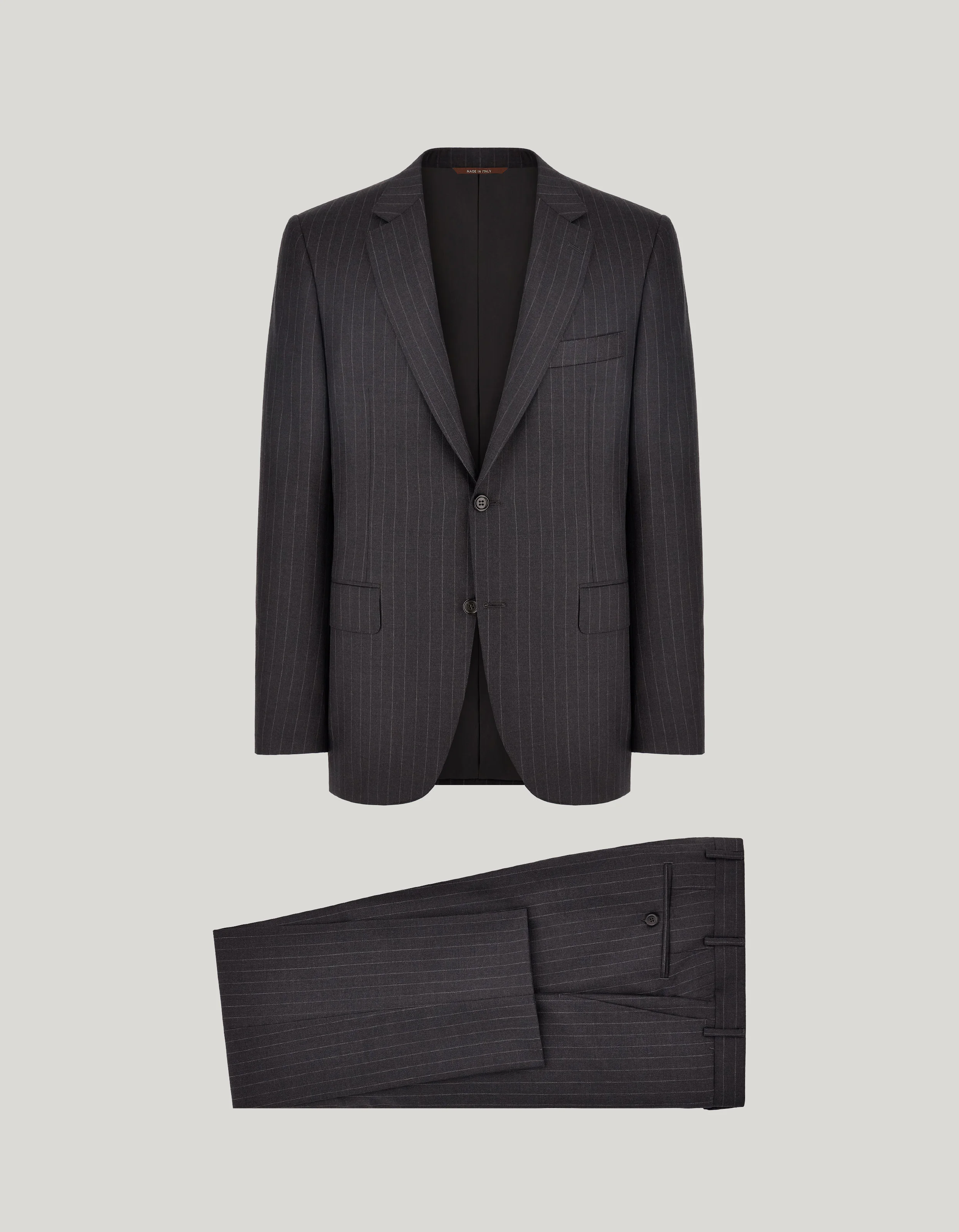 CHARCOAL GRAY PURE WOOL SINGLE-BREASTED SUIT - 1
